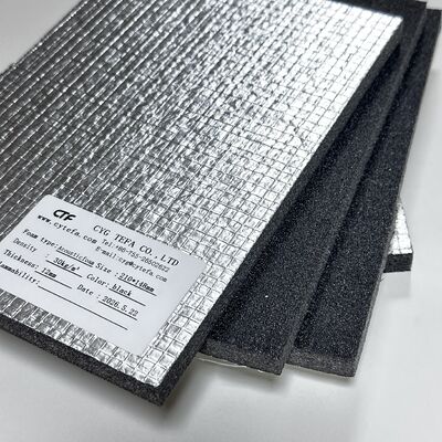 Semi Open Cell PO Foam Black Acoustic Insulation Sheets Laminated With Aluminum Foil And Self Adhesive Base Effective Noise Reduction Heat Isolation For Air Duct Systems And General Construction